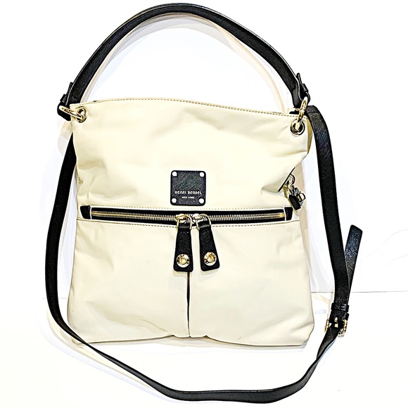 henri bendel Handbags - Henri Bendel Cream & Black Large Jetsetter Crossbody Messenger Handbag